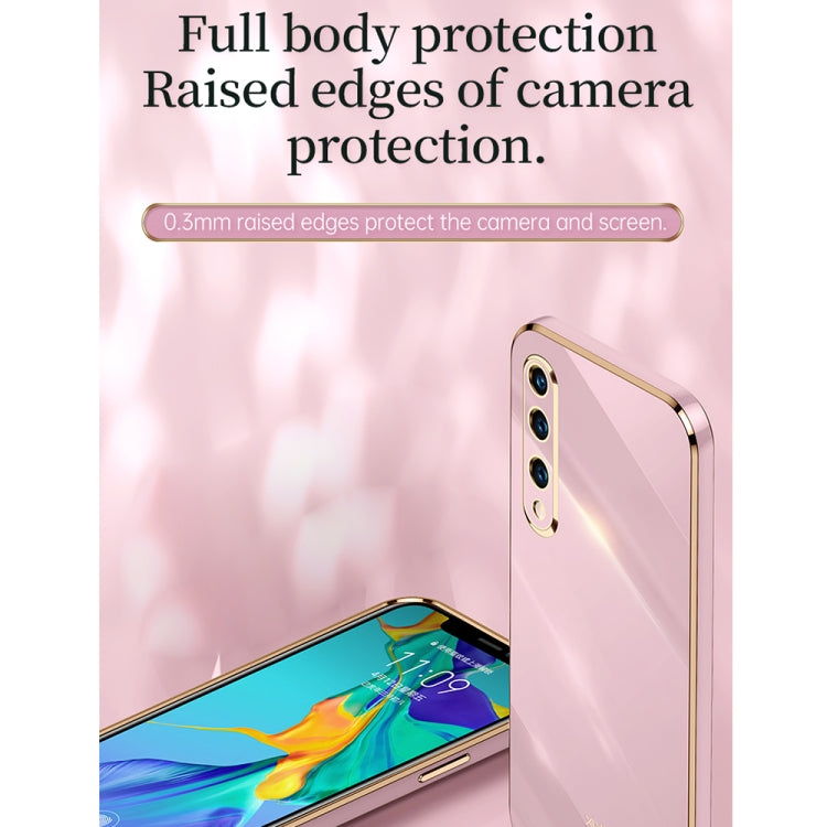 For Honor 20 Lite XINLI Straight 6D Plating Gold Edge TPU Shockproof Case with Ring Holder