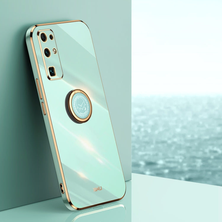 For Honor 30 XINLI Straight 6D Plating Gold Edge TPU Shockproof Case with Ring Holder