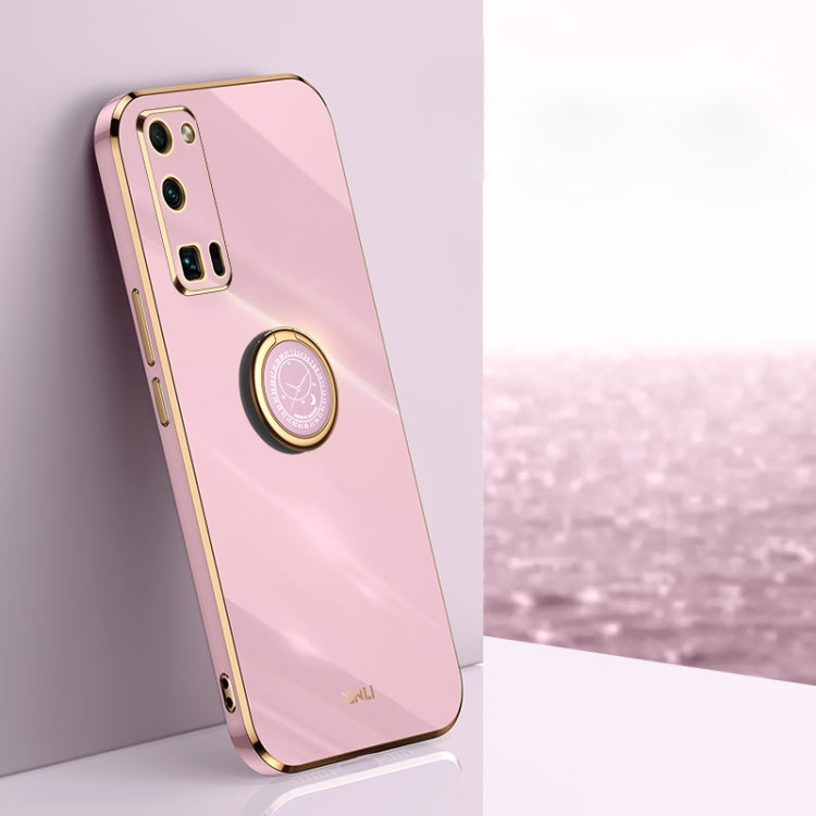 For Honor 30 Pro XINLI Straight 6D Plating Gold Edge TPU Shockproof Case with Ring Holder
