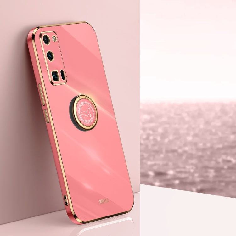 For Honor 30 Pro XINLI Straight 6D Plating Gold Edge TPU Shockproof Case with Ring Holder