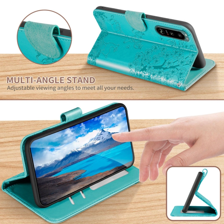 For Sony Xperia 5 III Sika Deer Embossing Pattern Horizontal Flip PU Leather Case with Holder & Card Slot & Wallet & Photo Frame