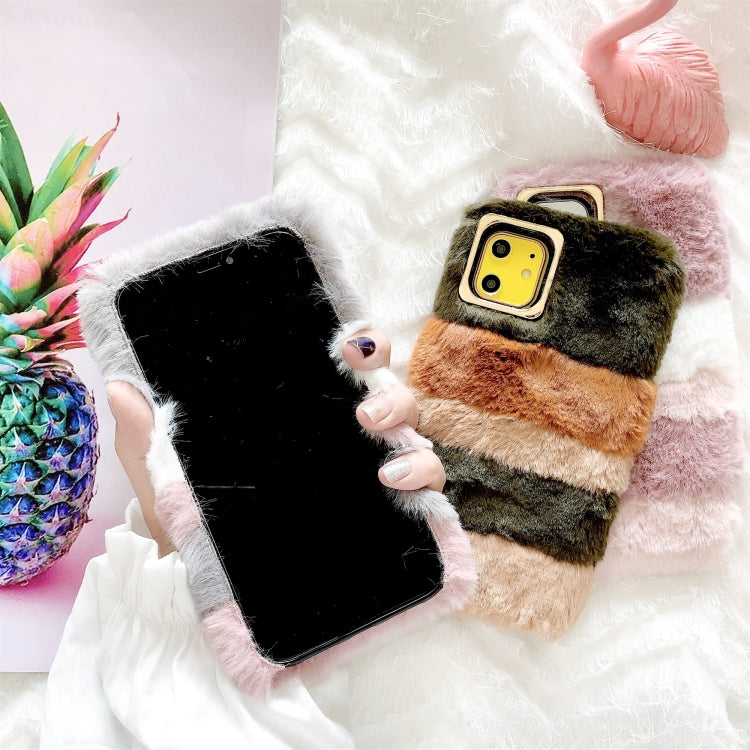 For iPhone 11 Colorful Plush Phone Protect Case