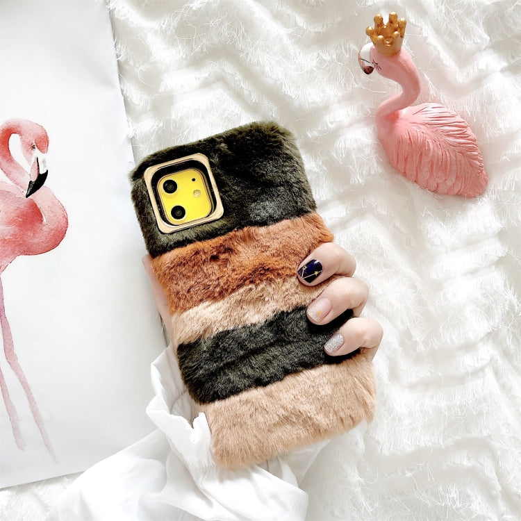 For iPhone 11 Colorful Plush Phone Protect Case