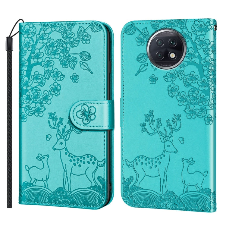For Xiaomi Redmi Note 9T Sika Deer Embossing Pattern Horizontal Flip PU Leather Case with Holder & Card Slot & Wallet & Photo Frame