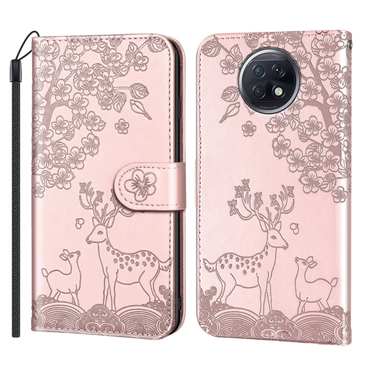 For Xiaomi Redmi Note 9T Sika Deer Embossing Pattern Horizontal Flip PU Leather Case with Holder & Card Slot & Wallet & Photo Frame