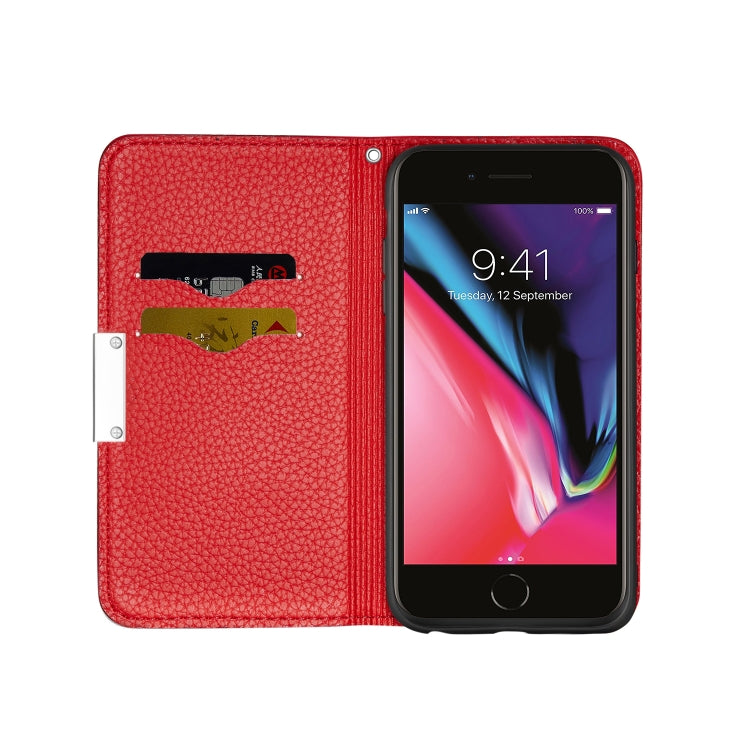 For iPhone 6 Plus Litchi Texture Horizontal Flip Leather Case with Holder & Card Slots