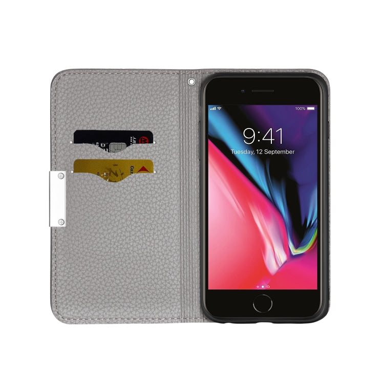 For iPhone 8 Plus / 7 Plus Litchi Texture Horizontal Flip Leather Case with Holder & Card Slots