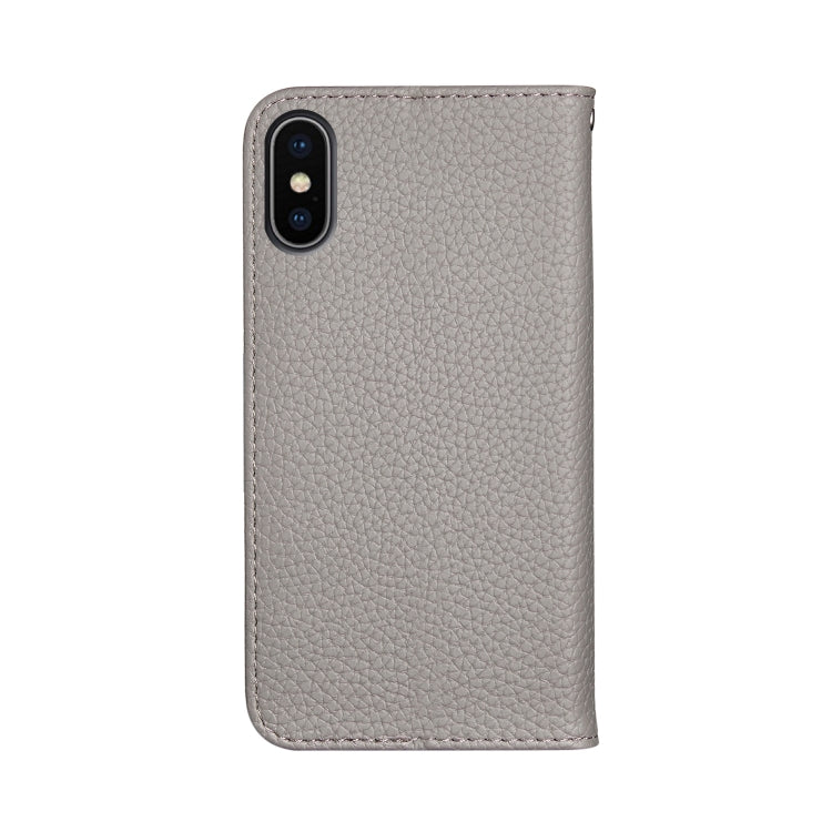 For iPhone X Litchi Texture Horizontal Flip Leather Case with Holder & Card Slots