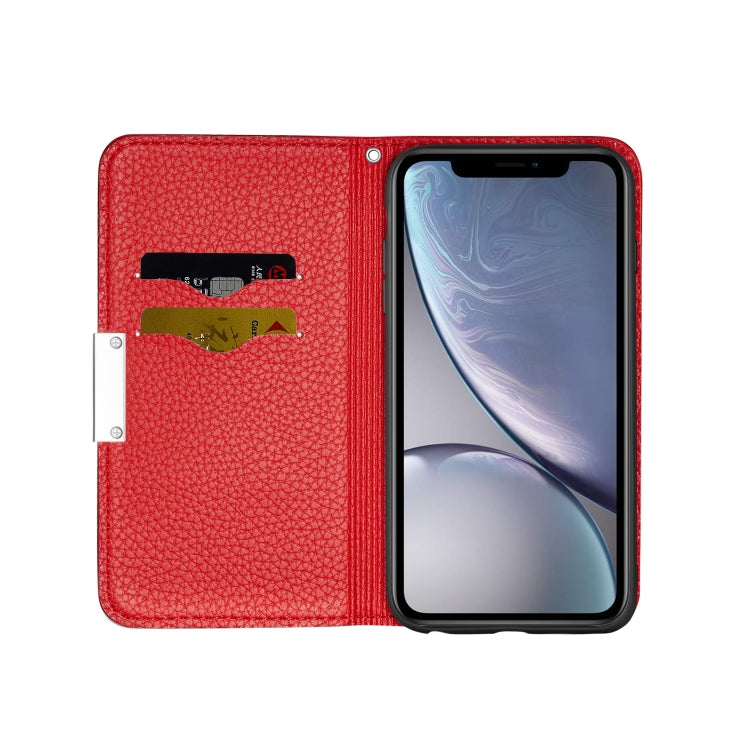 For iPhone XR Litchi Texture Horizontal Flip Leather Case with Holder & Card Slots