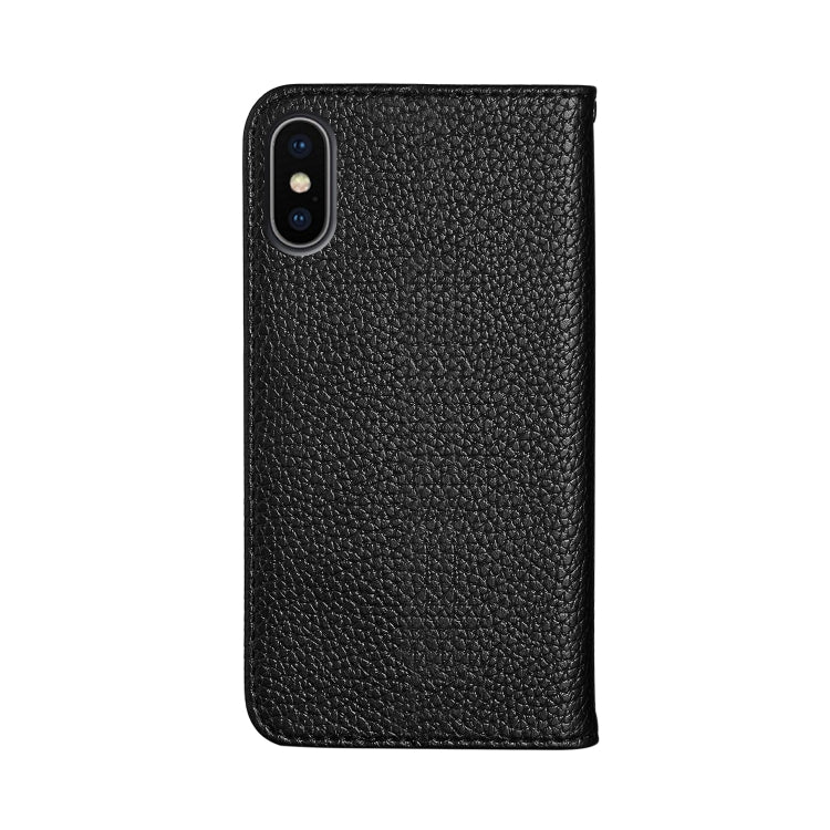 For iPhone XS Max Litchi Texture Horizontal Flip Leather Case with Holder & Card Slots
