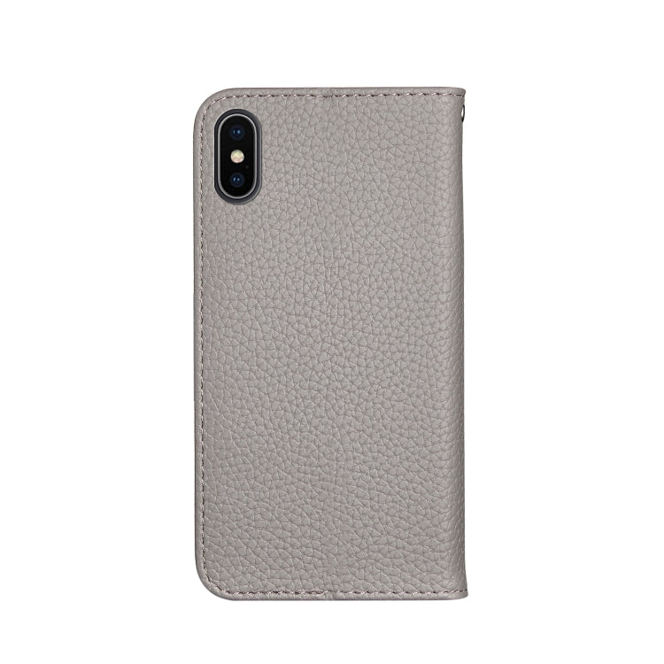 For iPhone XS Max Litchi Texture Horizontal Flip Leather Case with Holder & Card Slots