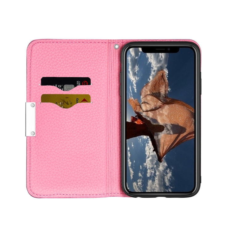 For iPhone XS Max Litchi Texture Horizontal Flip Leather Case with Holder & Card Slots