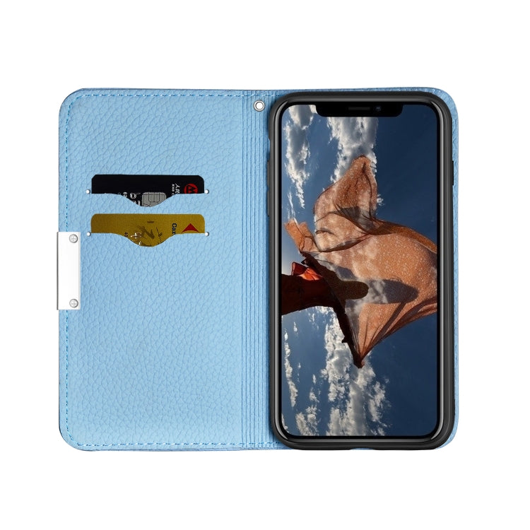 For iPhone XS Max Litchi Texture Horizontal Flip Leather Case with Holder & Card Slots