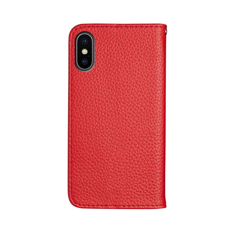 For iPhone XS Max Litchi Texture Horizontal Flip Leather Case with Holder & Card Slots