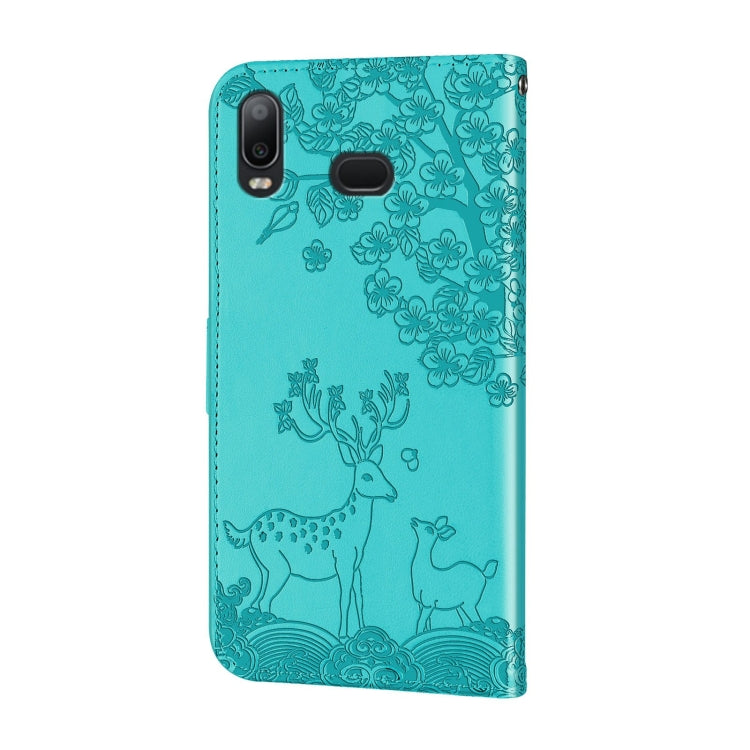 For Samsung Galaxy A10s/M10s Sika Deer Embossing Pattern Horizontal Flip PU Leather Case with Holder & Card Slot & Wallet & Photo Frame