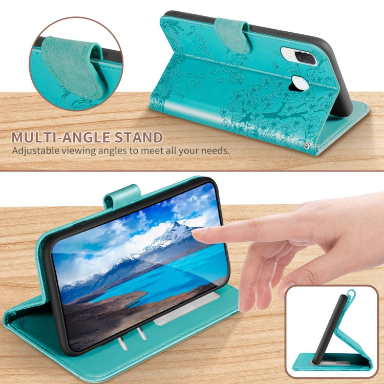 For Samsung Galaxy A40 Sika Deer Embossing Pattern Horizontal Flip PU Leather Case with Holder & Card Slot & Wallet & Photo Frame