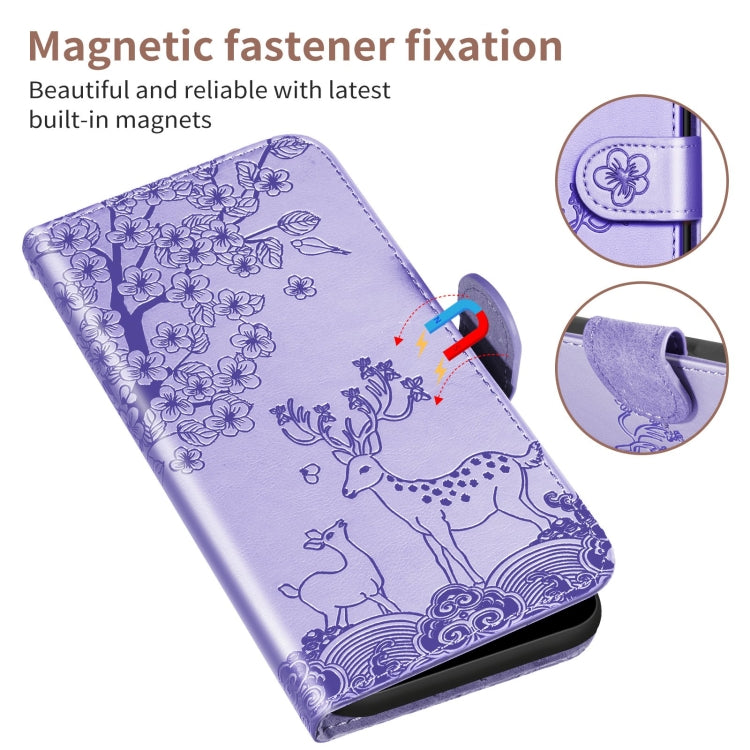 For Samsung Galaxy A50 Sika Deer Embossing Pattern Horizontal Flip PU Leather Case with Holder & Card Slot & Wallet & Photo Frame