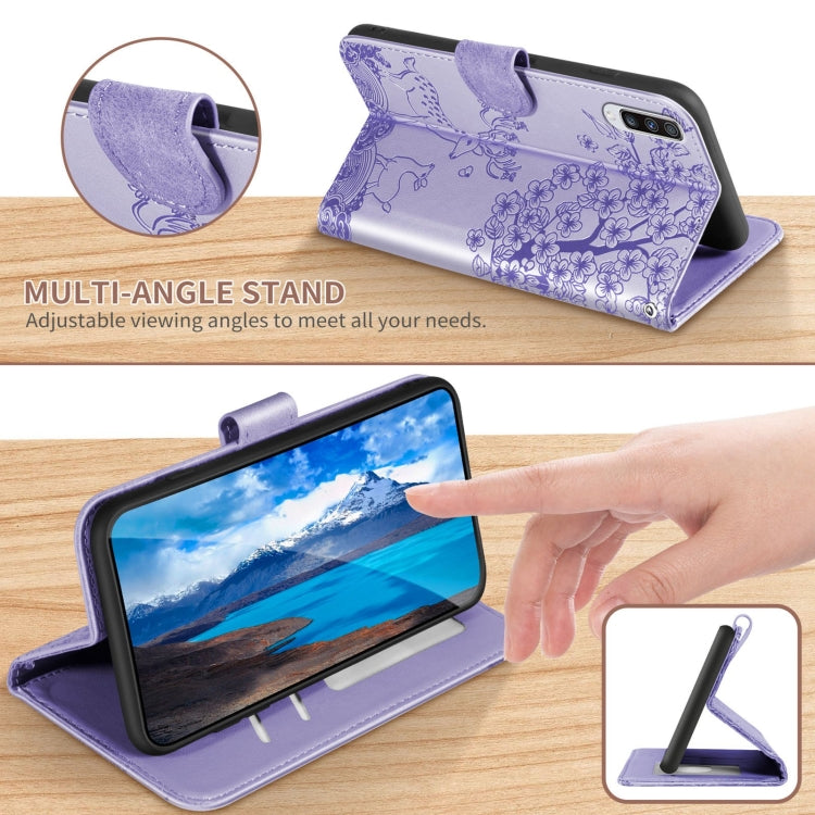 For Samsung Galaxy A70 Sika Deer Embossing Pattern Horizontal Flip PU Leather Case with Holder & Card Slot & Wallet & Photo Frame
