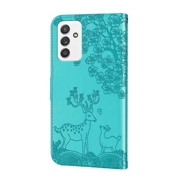 For Samsung Galaxy A82 5G Sika Deer Embossing Pattern Horizontal Flip PU Leather Case with Holder & Card Slot & Wallet & Photo Frame