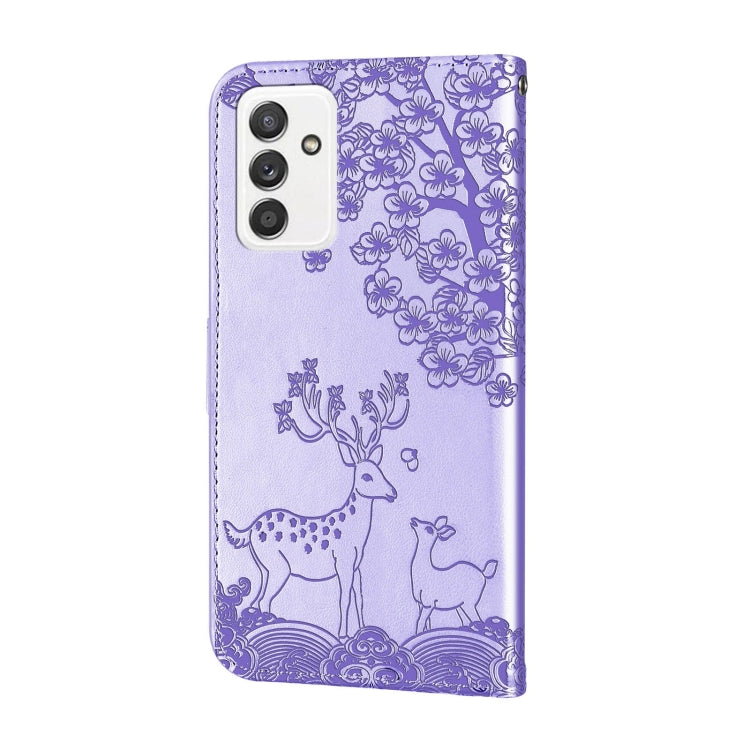 For Samsung Galaxy A82 5G Sika Deer Embossing Pattern Horizontal Flip PU Leather Case with Holder & Card Slot & Wallet & Photo Frame