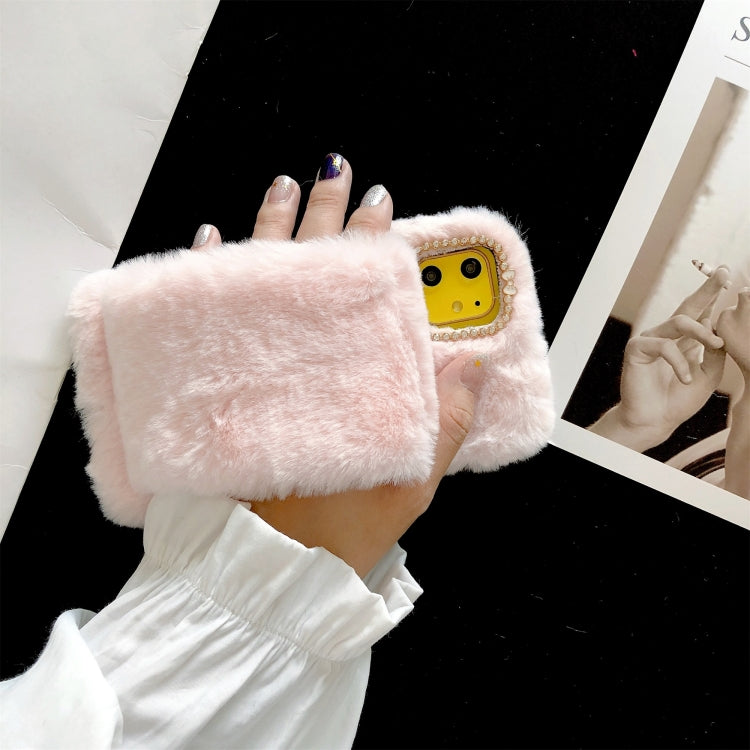 For iPhone 11 Pro Wrist Band Plush Phone Protect Case
