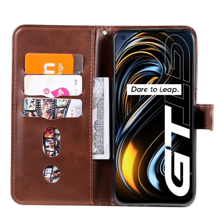For OPPO Realme GT 5G Fashion Calf Texture Zipper Horizontal Flip Leather Case with Stand & Card Slots & Wallet Function
