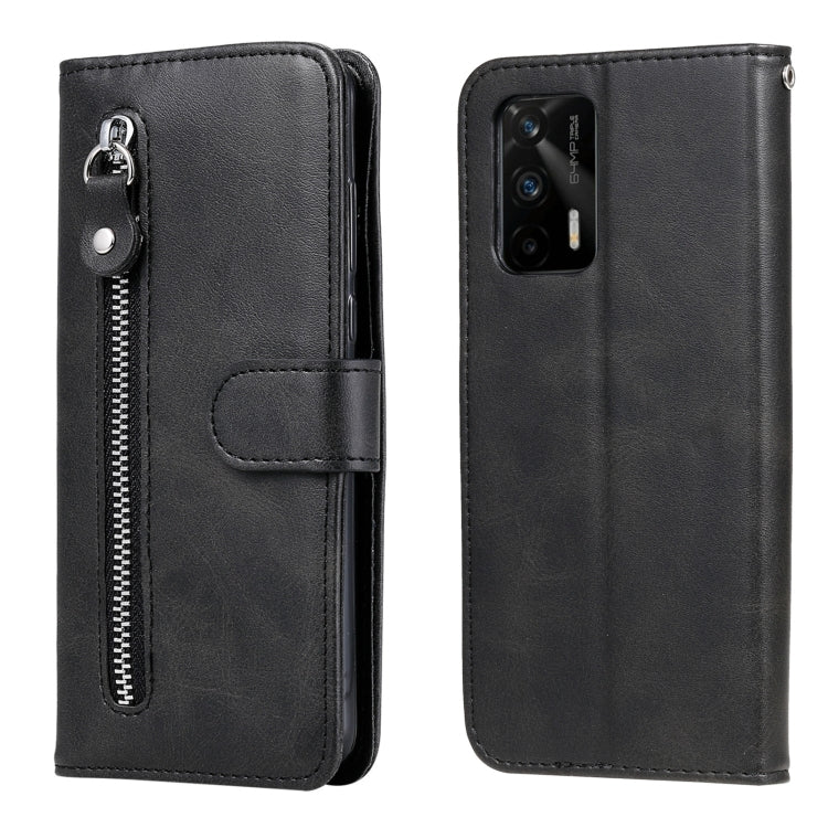 For OPPO Realme GT 5G Fashion Calf Texture Zipper Horizontal Flip Leather Case with Stand & Card Slots & Wallet Function