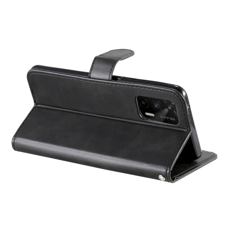 For OPPO Realme GT 5G Fashion Calf Texture Zipper Horizontal Flip Leather Case with Stand & Card Slots & Wallet Function