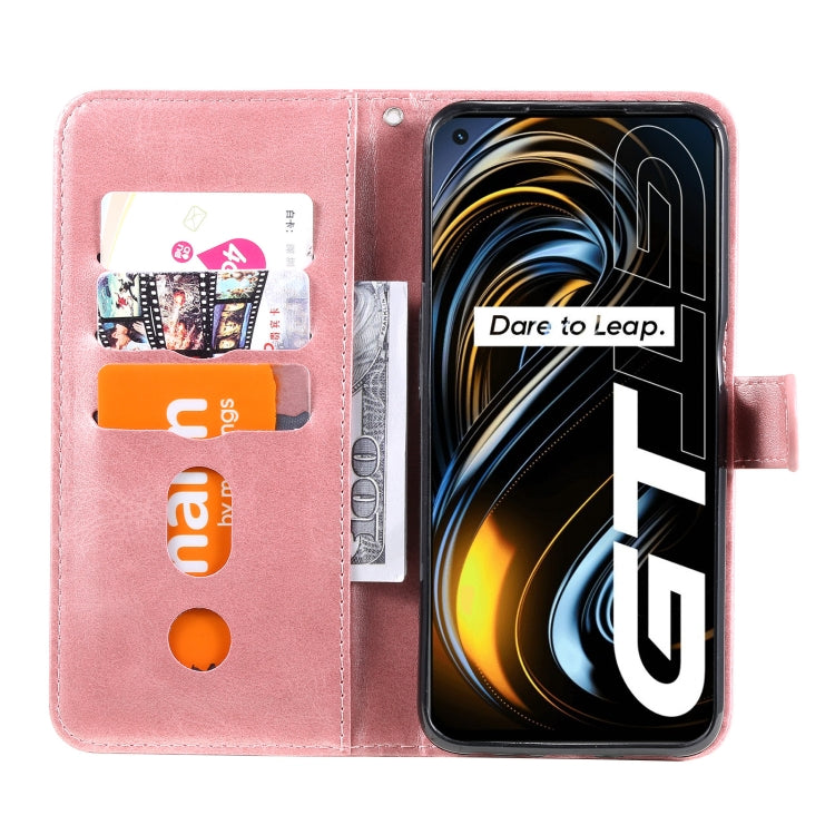 For OPPO Realme GT 5G Fashion Calf Texture Zipper Horizontal Flip Leather Case with Stand & Card Slots & Wallet Function
