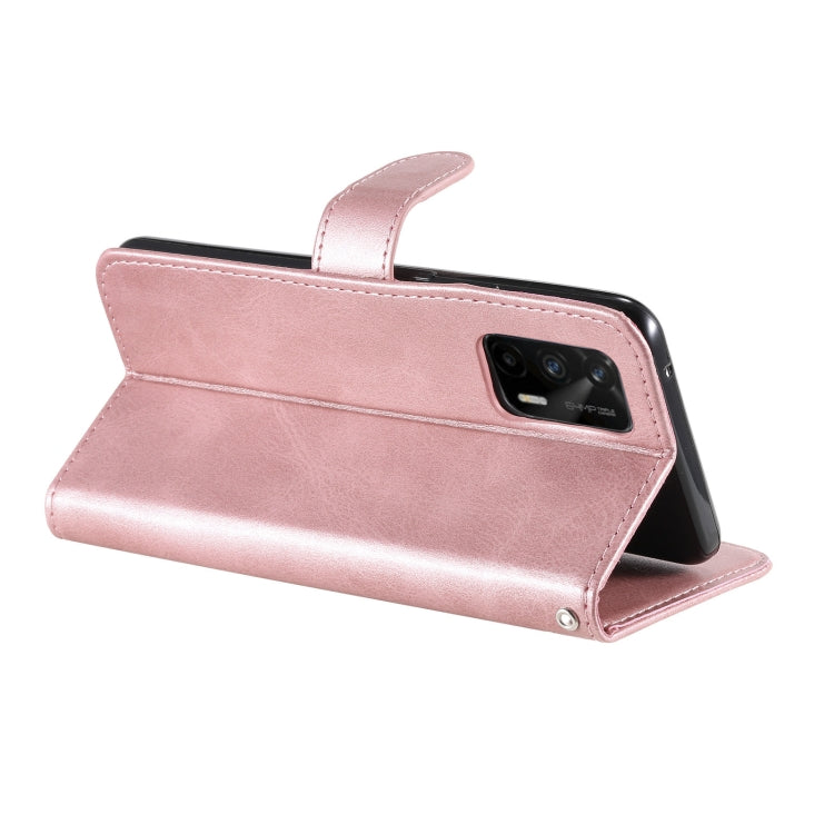 For OPPO Realme GT 5G Fashion Calf Texture Zipper Horizontal Flip Leather Case with Stand & Card Slots & Wallet Function