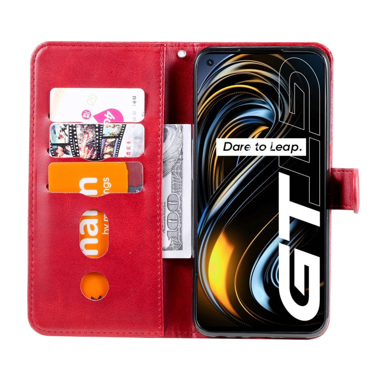For OPPO Realme GT 5G Fashion Calf Texture Zipper Horizontal Flip Leather Case with Stand & Card Slots & Wallet Function