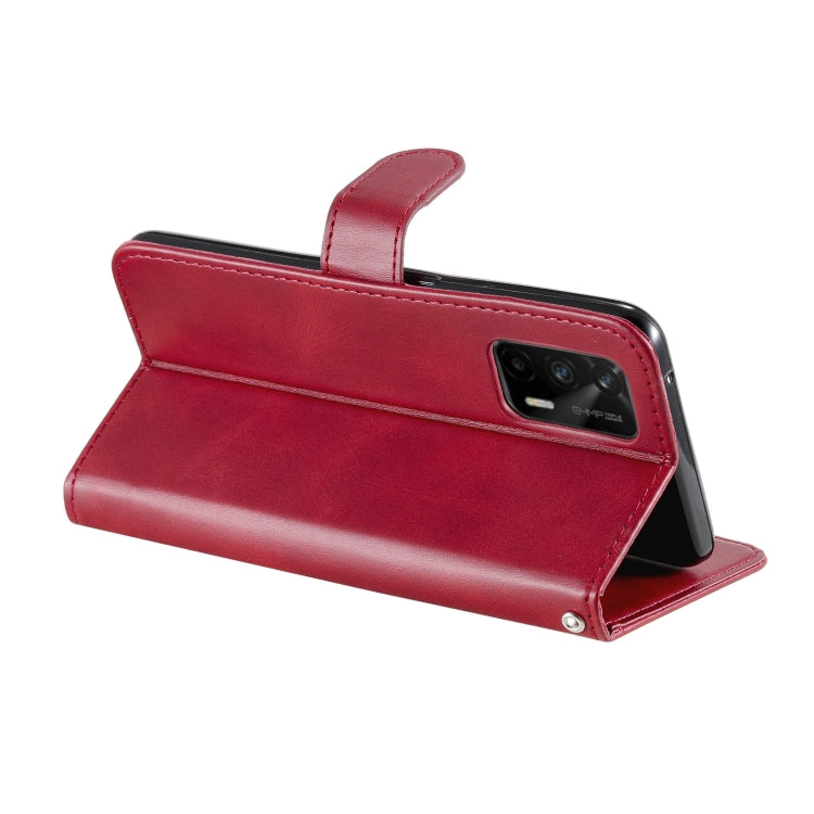 For OPPO Realme GT 5G Fashion Calf Texture Zipper Horizontal Flip Leather Case with Stand & Card Slots & Wallet Function