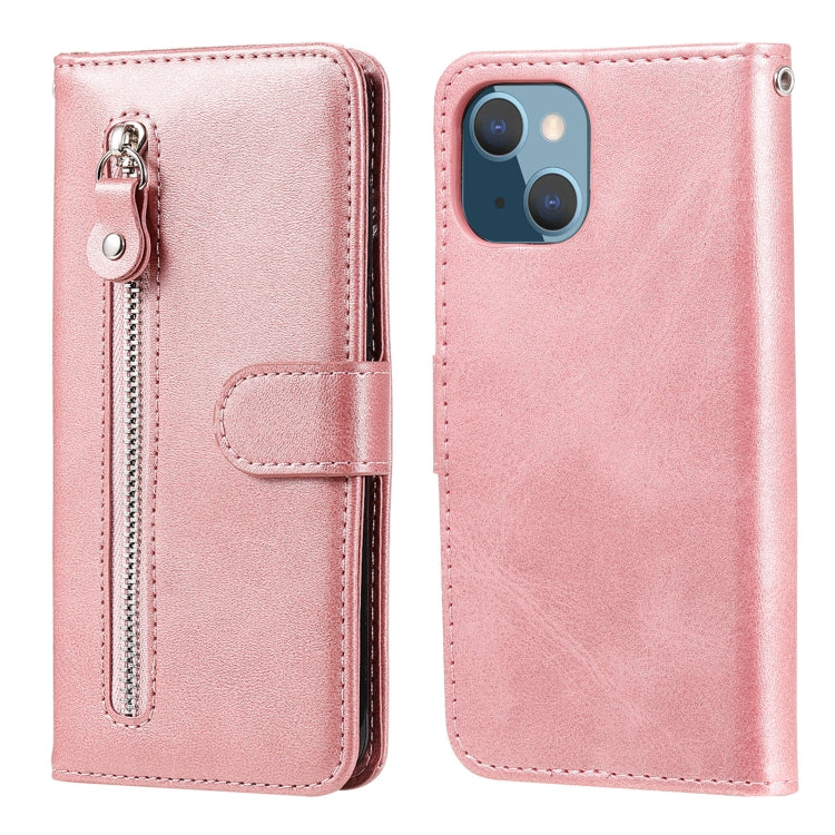 For iPhone 13 mini Fashion Calf Texture Zipper Horizontal Flip Leather Case with Stand & Card Slots & Wallet Function