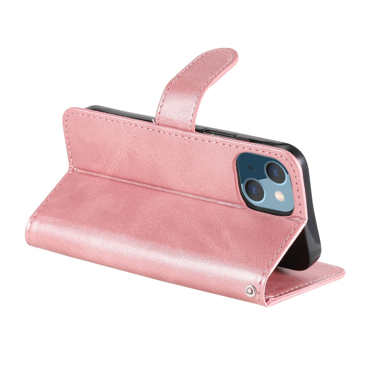 For iPhone 13 mini Fashion Calf Texture Zipper Horizontal Flip Leather Case with Stand & Card Slots & Wallet Function