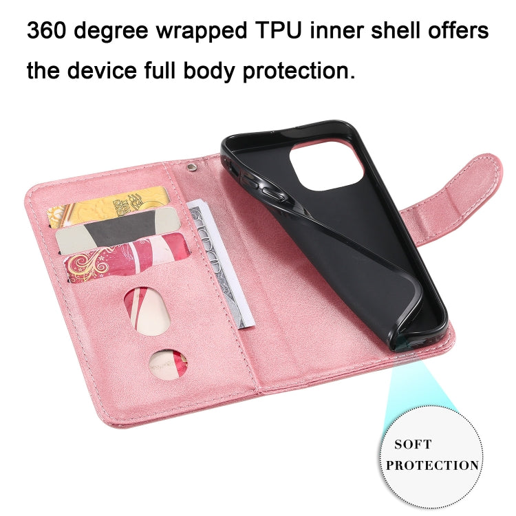 For iPhone 13 mini Fashion Calf Texture Zipper Horizontal Flip Leather Case with Stand & Card Slots & Wallet Function