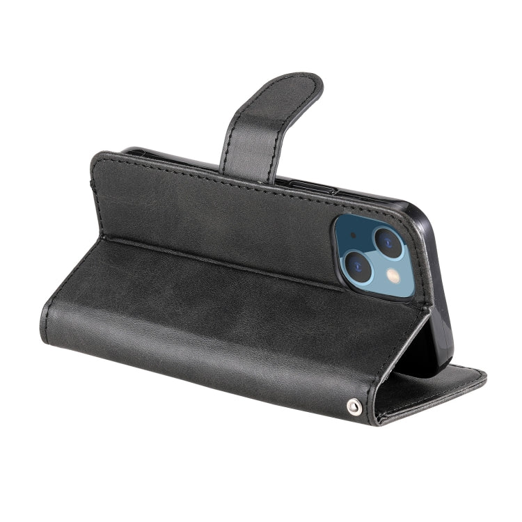 For iPhone 13 mini Fashion Calf Texture Zipper Horizontal Flip Leather Case with Stand & Card Slots & Wallet Function