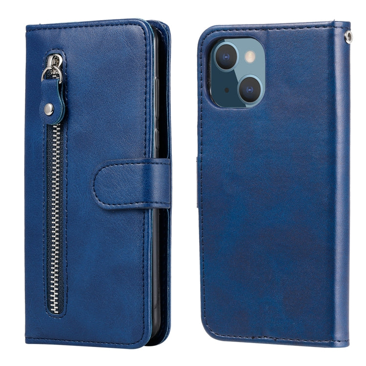 For iPhone 13 mini Fashion Calf Texture Zipper Horizontal Flip Leather Case with Stand & Card Slots & Wallet Function