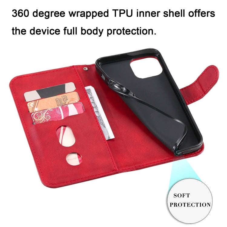 For iPhone 13 Fashion Calf Texture Zipper Horizontal Flip Leather Case with Stand & Card Slots & Wallet Function