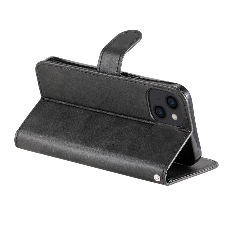 For iPhone 13 Fashion Calf Texture Zipper Horizontal Flip Leather Case with Stand & Card Slots & Wallet Function