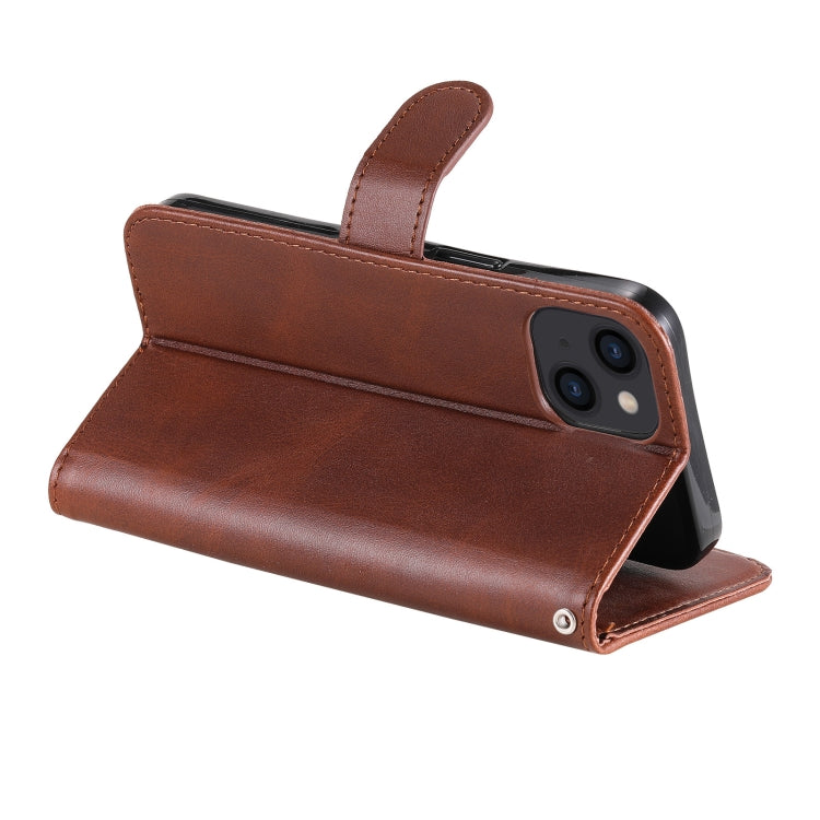 For iPhone 13 Fashion Calf Texture Zipper Horizontal Flip Leather Case with Stand & Card Slots & Wallet Function
