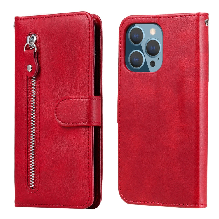For iPhone 13 Pro Fashion Calf Texture Zipper Horizontal Flip Leather Case with Stand & Card Slots & Wallet Function
