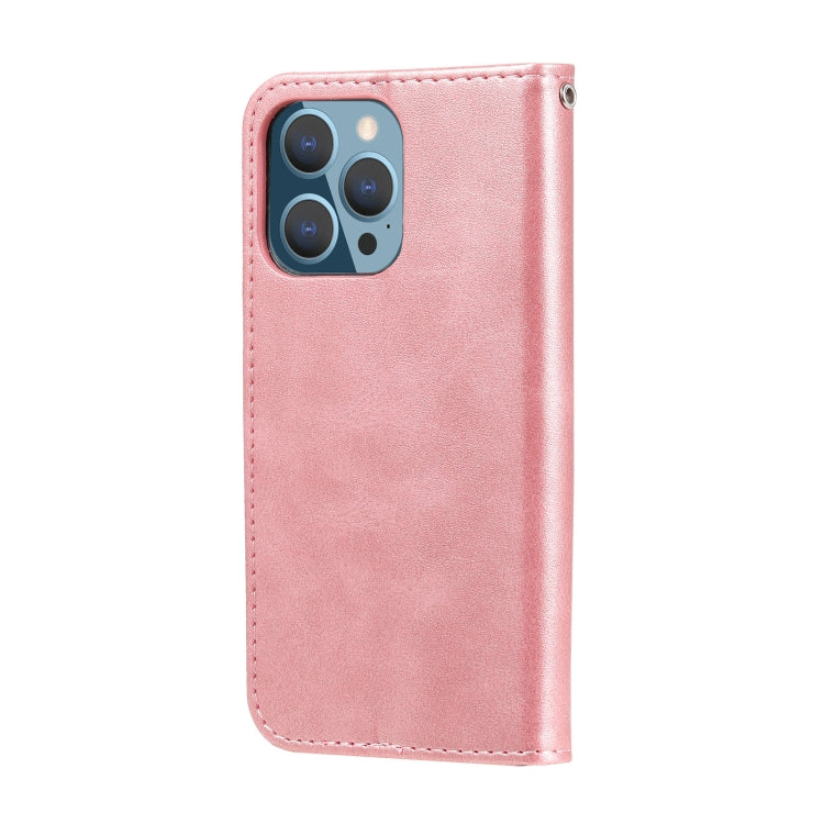 For iPhone 13 Pro Fashion Calf Texture Zipper Horizontal Flip Leather Case with Stand & Card Slots & Wallet Function
