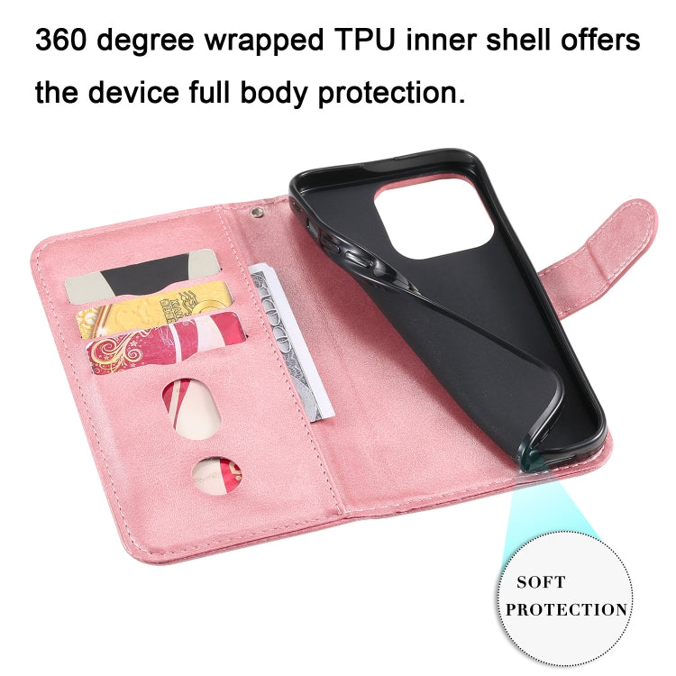 For iPhone 13 Pro Fashion Calf Texture Zipper Horizontal Flip Leather Case with Stand & Card Slots & Wallet Function