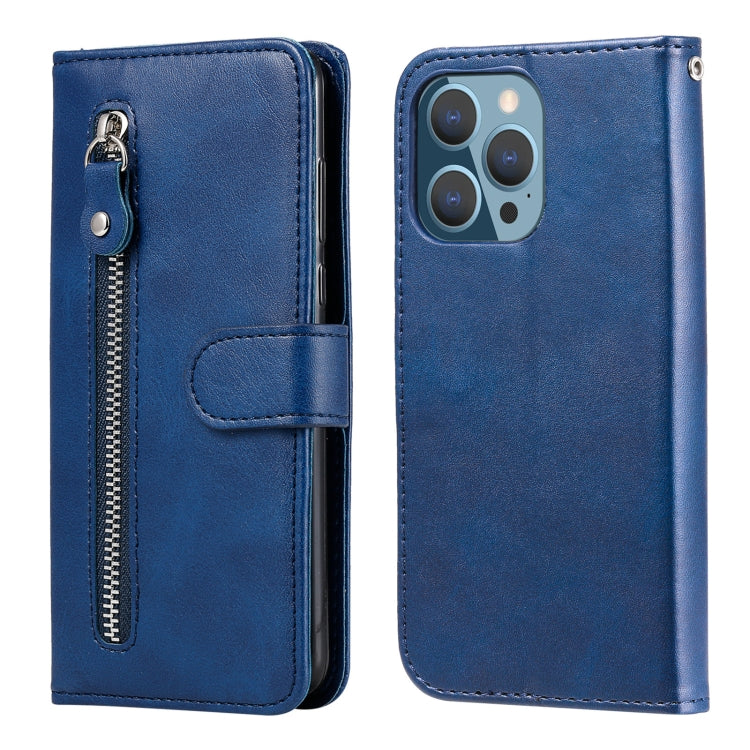 For iPhone 13 Pro Fashion Calf Texture Zipper Horizontal Flip Leather Case with Stand & Card Slots & Wallet Function