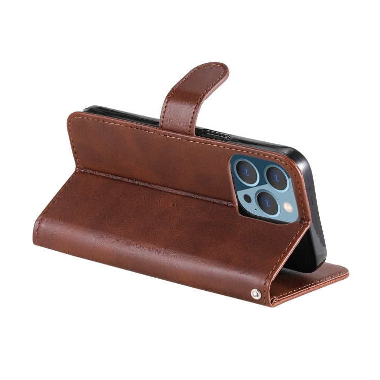 For iPhone 13 Pro Fashion Calf Texture Zipper Horizontal Flip Leather Case with Stand & Card Slots & Wallet Function