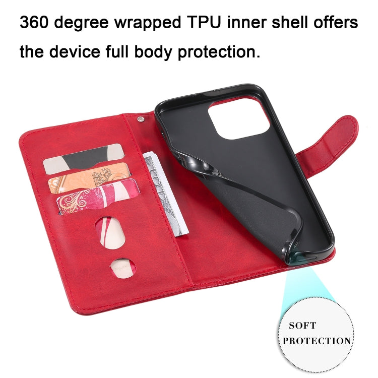 For iPhone 13 Pro Max Fashion Calf Texture Zipper Horizontal Flip Leather Case with Stand & Card Slots & Wallet Function