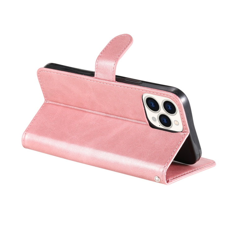 For iPhone 13 Pro Max Fashion Calf Texture Zipper Horizontal Flip Leather Case with Stand & Card Slots & Wallet Function