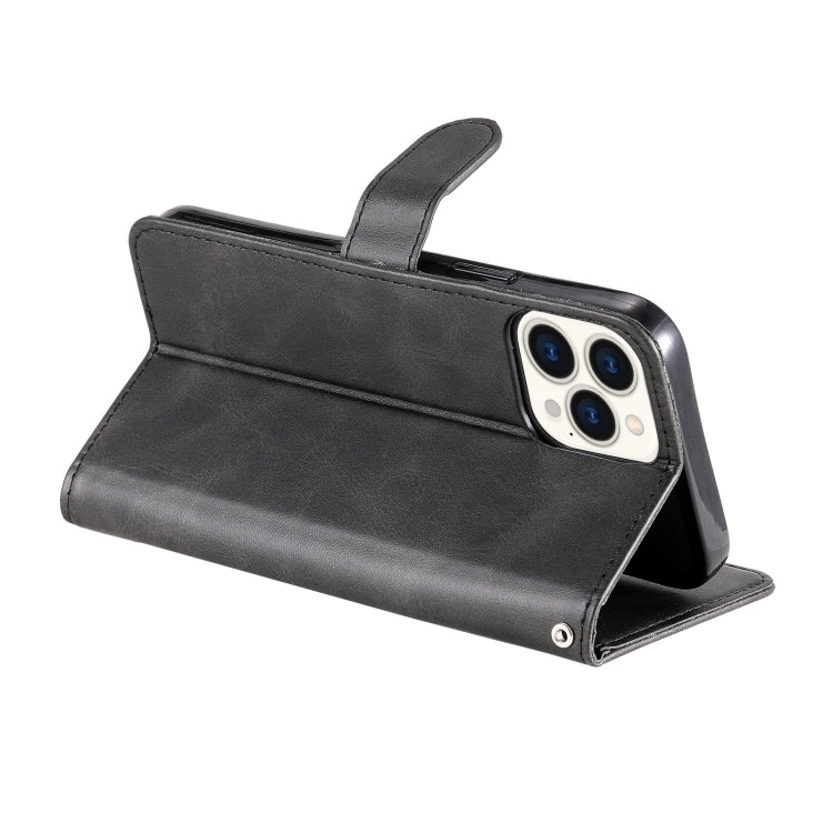 For iPhone 13 Pro Max Fashion Calf Texture Zipper Horizontal Flip Leather Case with Stand & Card Slots & Wallet Function