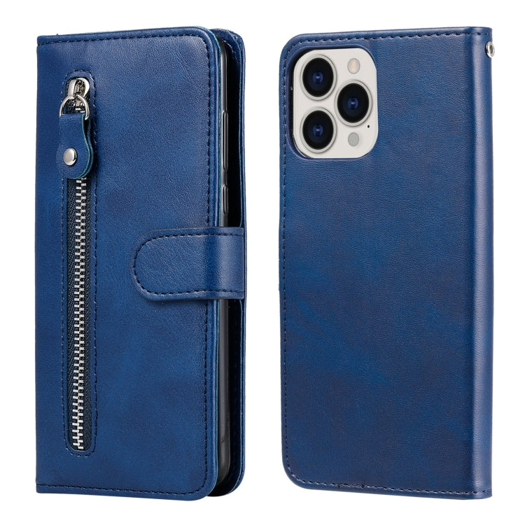 For iPhone 13 Pro Max Fashion Calf Texture Zipper Horizontal Flip Leather Case with Stand & Card Slots & Wallet Function