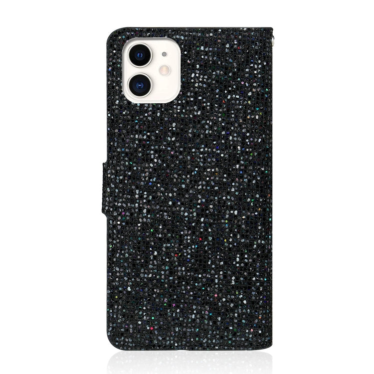 For iPhone 13 mini Glitter Powder Horizontal Flip Leather Case with Card Slots & Holder & Lanyard